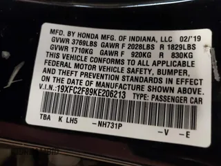 2019 Honda Civic Sport with VIN 19XFC2F89KE206213, listed as a IAAI auction lot 41804863 with 76,052 mi miles and . Bid and sale history available at DreamBid. Image 9.