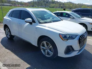 2020 Audi Q3 S line Premium with VIN WA1DECF34L1078019, listed as a IAAI auction lot 41928005 with 62,303 mi miles. Bid and sale history available at carsss.com. Image 1.