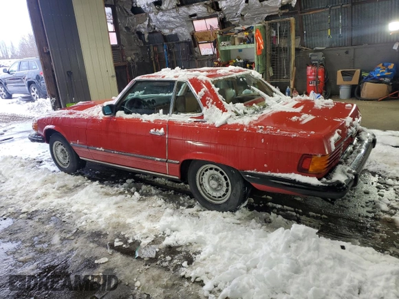 1985 Mercedes-Benz SL with VIN WDBBA45C9FA020491, listed as a Copart auction lot 83799374 with 57,321 mi miles and Clean title. Bid and sale history available at DreamBid. Image 2.