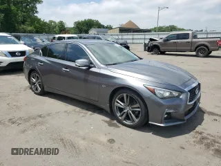 2019 Infiniti Q50 Luxe with VIN JN1EV7AR7KM591889, listed as a Copart auction lot 61304425 with 73,712 mi miles and Salvage title. Bid and sale history available at DreamBid. Image 4.