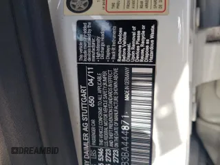 2011 Mercedes-Benz E 550 Luxury with VIN WDDHF9AB3BA444871, listed as a Copart auction lot 74978934 with 186,659 mi miles and Salvage title. Bid and sale history available at DreamBid. Image 12.