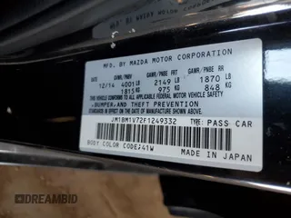 2015 Mazda Mazda3 i Touring with VIN JM1BM1V72F1249332, listed as a Copart auction lot 53074935 with 113,602 mi miles and Salvage Title. Bid and sale history available at carsss.com. Image 12.