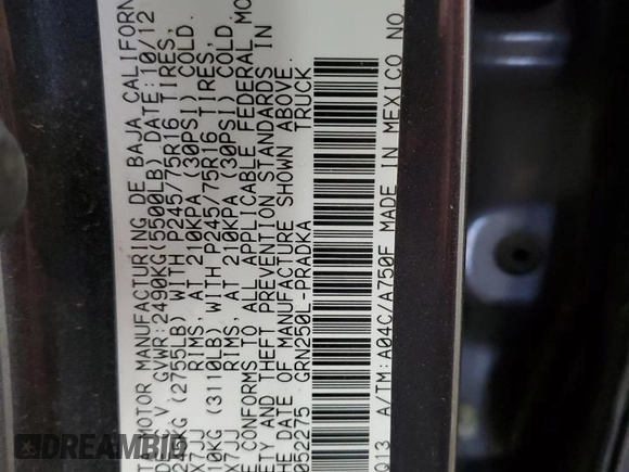2013 Toyota Tacoma z VIN 3TMMU4FN7DM052275, wystawiony jako Copart lot #58338615 z przebiegiem 221 142 mil mil oraz Szkoda całkowita • Salvage title. Historia ofert i sprzedaży dostępna na DreamBid. Obrazek 12.
