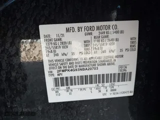 2022 Ford Edge SE with VIN 2FMPK4G93NBA20703, listed as a IAAI auction lot 41282784 with 58,747 mi miles. Bid and sale history available at carsss.com. Image 9.