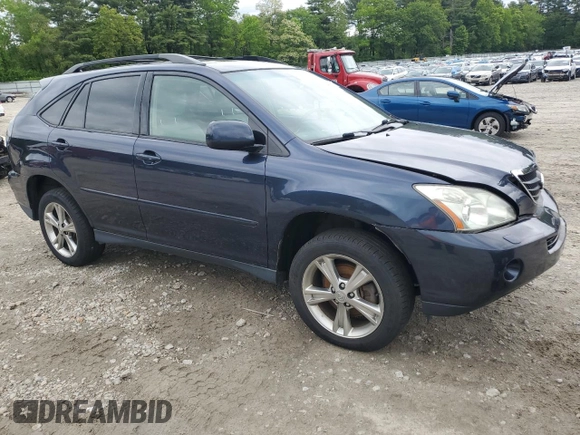 2006 Lexus RX 400h with VIN JTJHW31U462004213, listed as a Copart auction lot 58132875 with 202,326 mi miles and Salvage title. Bid and sale history available at DreamBid. Image 4.