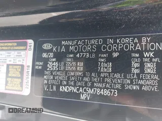 2021 Kia Sportage EX with VIN KNDPNCAC5M7848673, listed as a IAAI auction lot 42373684 with 108,409 mi miles and . Bid and sale history available at DreamBid. Image 9.