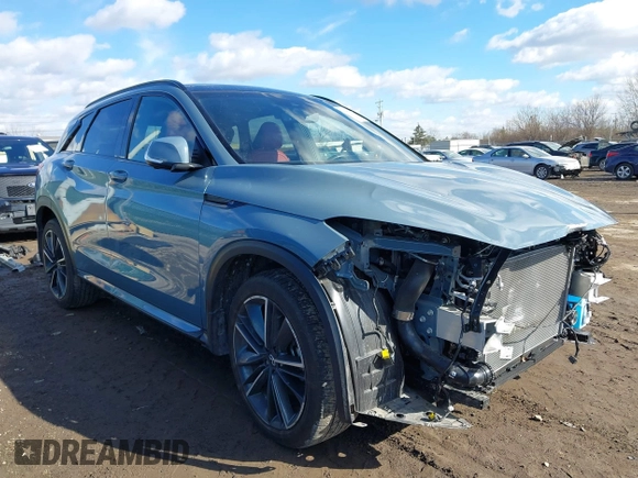 2023 Infiniti QX50 Sport with VIN 3PCAJ5FBXPF103199, listed as a IAAI auction lot 41443011 with 10,956 mi miles and . Bid and sale history available at DreamBid. Image 1.