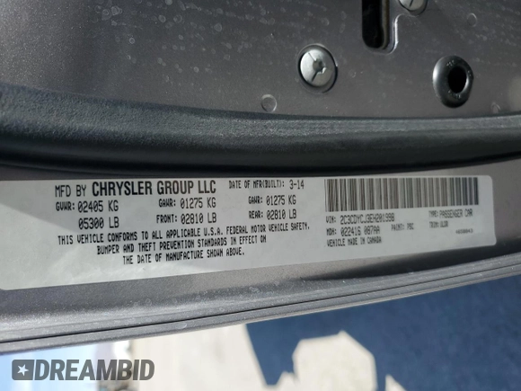 2014 Dodge Challenger SRT-8 z VIN 2C3CDYCJ3EH201998, wystawiony jako Copart lot #53308065 z przebiegiem 57 967 mil mil oraz Szkoda całkowita • Salvage title. Historia ofert i sprzedaży dostępna na DreamBid. Obrazek 13.