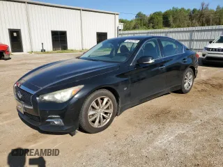 2014 Infiniti Q50 Sport with VIN JN1BV7AR3EM694833, listed as a Copart auction lot 52433765 with 137,806 mi miles and Salvage title. Bid and sale history available at DreamBid. Image 1.