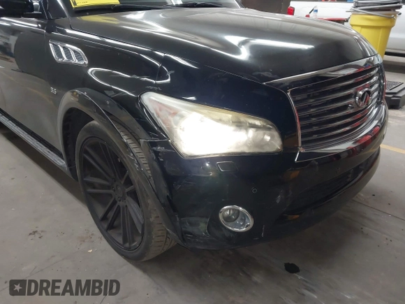 2014 Infiniti QX80 with VIN JN8AZ2NF2E9555963, listed as a IAAI auction lot 41894699 with 143,255 mi miles. Bid and sale history available at carsss.com. Image 6.