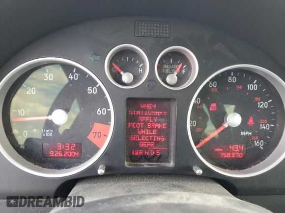 2005 Audi TT with VIN TRUWF28N051005680, listed as a Copart auction lot 72948404 with 158,370 mi miles and Salvage Title. Bid and sale history available at carsss.com. Image 9.