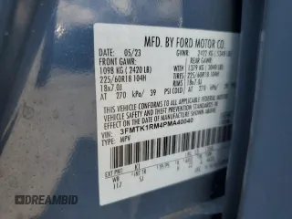 2023 Ford Mustang Mach-E Select with VIN 3FMTK1RM4PMA40040, listed as a Copart auction lot 55778975 with 43,831 mi miles and Salvage title. Bid and sale history available at DreamBid. Image 13.