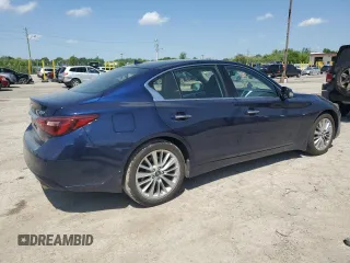 2021 Infiniti Q50 Luxe with VIN JN1EV7BR7MM755031, listed as a Copart auction lot 57383075 with 35,903 mi miles and Salvage title. Bid and sale history available at DreamBid. Image 3.