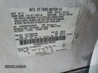 2015 Ford Taurus SHO with VIN 1FAHP2KT4FG199397, listed as a Copart auction lot 60356465 with Not provided miles and Non repairable. Bid and sale history available at DreamBid. Image 12.