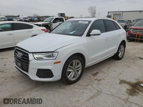 2017 Audi Q3 Premium Plus with VIN WA1JCCFSXHR008243, listed as a Copart auction lot 50393045 with 52,406 mi miles and Salvage title. Bid and sale history available at DreamBid. Image 1.