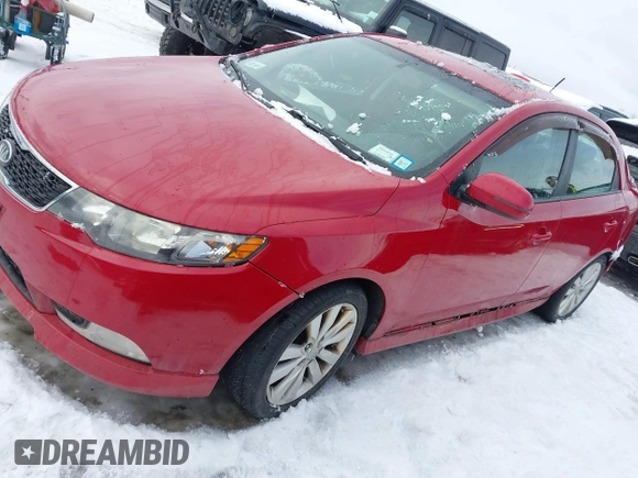 2013 Kia Forte SX with VIN KNAFW4A33D5693791, listed as a IAAI auction lot 41486906 with 154,579 mi miles. Bid and sale history available at carsss.com. Image 2.