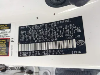 2017 Toyota Camry XLE with VIN 4T1BF1FK1HU722048, listed as a IAAI auction lot 41958761 with 999,999 mi miles. Bid and sale history available at carsss.com. Image 9.