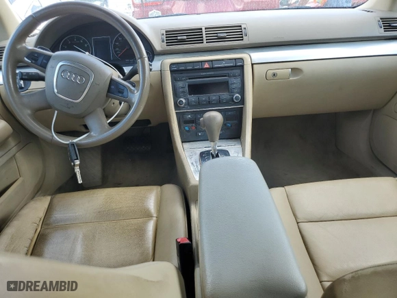 2008 Audi A4 2.0T with VIN WAUAF78E08A131959, listed as a Copart auction lot 73836894 with 0 mi miles and Salvage Title. Bid and sale history available at carsss.com. Image 8.