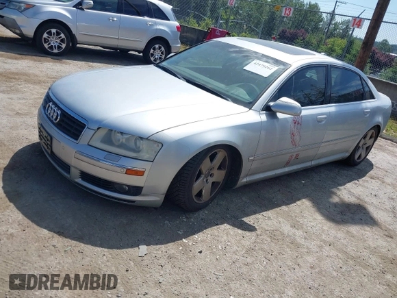 2004 Audi A8 with VIN WAUML44E74N000587, listed as a IAAI auction lot 42479262 with 100,722 mi miles and . Bid and sale history available at DreamBid. Image 2.
