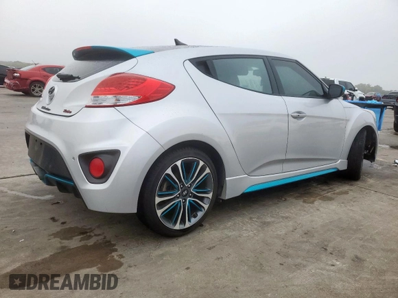 2016 Hyundai Veloster Turbo with VIN KMHTC6AE1GU293410, listed as a Copart auction lot 54422555 with 61,133 mi miles and Salvage title. Bid and sale history available at DreamBid. Image 3.