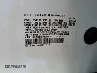 2019 Honda Pilot EX-L with VIN 5FNYF5H44KB009679, listed as a Copart auction lot 62210505 with 148,628 mi miles and Salvage title. Bid and sale history available at DreamBid. Image 13.