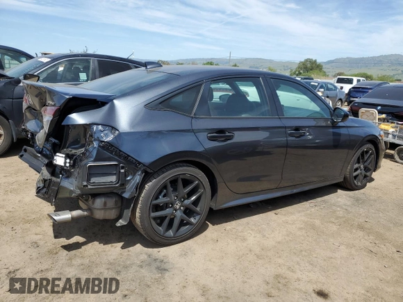 2025 Honda Civic Sedan Sport with VIN 2HGFE2F53SH568933, listed as a Copart auction lot 54063805 with 1,725 mi miles and Salvage Title. Bid and sale history available at carsss.com. Image 3.