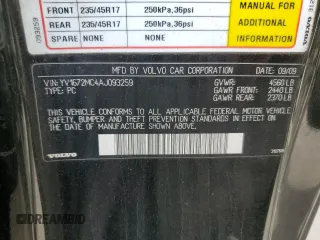 2010 Volvo C70 with VIN YV1672MC4AJ093259, listed as a Copart auction lot 54102895 with 151,914 mi miles and Clean Title. Bid and sale history available at carsss.com. Image 12.