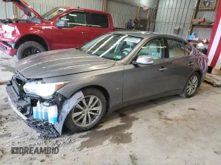 2014 Infiniti Q50 with VIN JN1BV7AR2EM695133, listed as a Copart auction lot 49898485 with 107,789 mi miles and Salvage title. Bid and sale history available at DreamBid. Image 1.