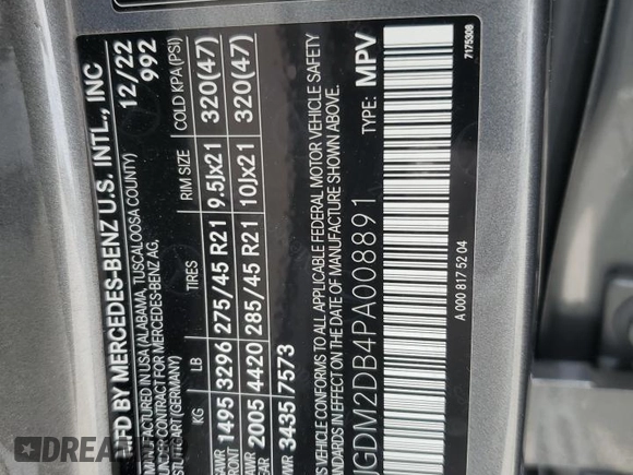 2023 Mercedes-Benz EQS 450+ z VIN 4JGDM2DB4PA008891, wystawiony jako Copart lot #53837585 z przebiegiem 24 325 mil mil oraz Szkoda całkowita • Salvage title. Historia ofert i sprzedaży dostępna na DreamBid. Obrazek 13.