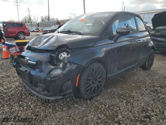 2015 FIAT 500 Abarth with VIN 3C3CFFFH4FT502456, listed as a Copart auction lot 43442265 with 0 mi miles and Salvage Title. Bid and sale history available at carsss.com. Image 1.