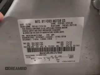 2019 Ford EcoSport Titanium with VIN MAJ6S3KL0KC257860, listed as a IAAI auction lot 41803984 with 120,529 mi miles and . Bid and sale history available at DreamBid. Image 9.