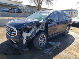 2018 GMC Terrain SLT with VIN 3GKALPEX5JL325116, listed as a Copart auction lot 46791435 with 98,385 mi miles and Salvage Title. Bid and sale history available at carsss.com. Image 1.