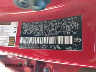 2020 Toyota Prius L Eco z VIN JTDKARFU5L3106001, wystawiony jako IAAI lot #41413697 z przebiegiem 185 811 mil mil oraz . Historia ofert i sprzedaży dostępna na DreamBid. Obrazek 9.