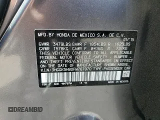 2015 Honda Fit EX-L with VIN 3HGGK5H80FM767970, listed as a Copart auction lot 55866075 with 64,435 mi miles and Salvage Title. Bid and sale history available at DreamBid. Image 13.