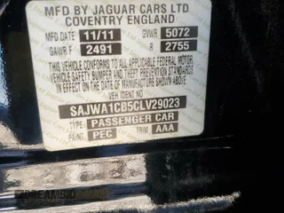 2012 Jaguar XJ with VIN SAJWA1CB5CLV29023, listed as a Copart auction lot 48300165 with 42,725 mi miles and Salvage title. Bid and sale history available at DreamBid. Image 12.