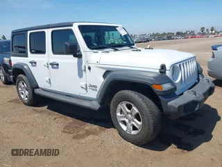 2018 Jeep Wrangler Unlimited Sport with VIN 1C4HJXDG4JW319142, listed as a IAAI auction lot 42702550 with 72,023 mi miles and . Bid and sale history available at DreamBid. Image 1.