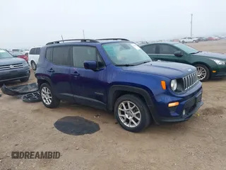 2020 Jeep Renegade Latitude with VIN ZACNJABB0LPK93708, listed as a IAAI auction lot 41157857 with 54,418 mi miles. Bid and sale history available at carsss.com. Image 1.