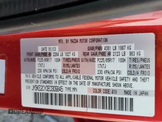 2014 Mazda CX-5 Touring with VIN JM3KE2CY0E0309845, listed as a Copart auction lot 62193734 with 97,878 mi miles and Salvage Title. Bid and sale history available at carsss.com. Image 13.