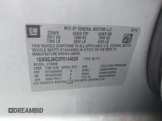 2015 Chevrolet Suburban LT z VIN 1GNSCJKC2FR144528, wystawiony jako IAAI lot #42320028 z przebiegiem 226 076 mil mil oraz . Historia ofert i sprzedaży dostępna na DreamBid. Obrazek 9.