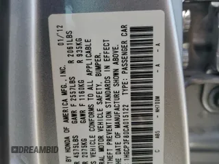 2012 Honda Accord EX-L z VIN 1HGCP3F80CA015122, wystawiony jako Copart lot #58347255 z przebiegiem 146 070 mil mil oraz Szkoda całkowita • Salvage title. Historia ofert i sprzedaży dostępna na DreamBid. Obrazek 12.
