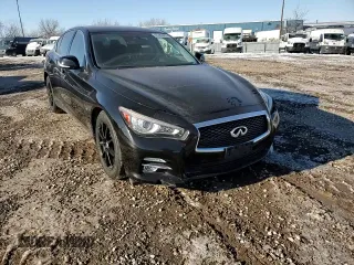 2015 Infiniti Q50 Premium with VIN JN1BV7AR5FM405808, listed as a Copart auction lot 46289625 with 110,441 mi miles and Salvage Title. Bid and sale history available at carsss.com. Image 10.