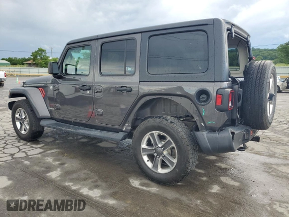 2018 Jeep Wrangler Unlimited Sahara z VIN 1C4HJXEG8JW112042, wystawiony jako Copart lot #55596745 z przebiegiem 75 096 mil mil oraz Szkoda całkowita • Salvage title. Historia ofert i sprzedaży dostępna na DreamBid. Obrazek 2.