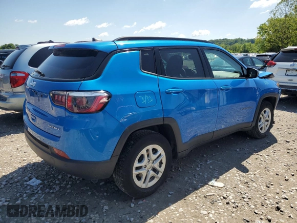 2018 Jeep Compass Sport with VIN 3C4NJCAB9JT468317, listed as a Copart auction lot 57658635 with 65,534 mi miles and Salvage title. Bid and sale history available at DreamBid. Image 3.