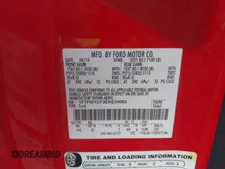 2014 Ford F-150 XL with VIN 1FTFW1CF3EKE33063, listed as a IAAI auction lot 42044240 with 254,272 mi miles. Bid and sale history available at carsss.com. Image 9.