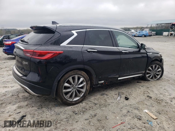 2019 Infiniti QX50 LUXE with VIN 3PCAJ5M14KF139392, listed as a Copart auction lot 44016043 with 75,854 mi miles. Bid and sale history available at carsss.com. Image 3.