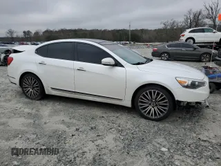 2014 Kia Cadenza Premium with VIN KNALN4D71E5127649, listed as a Copart auction lot 45116745 with 130,680 mi miles and Salvage Title. Bid and sale history available at DreamBid. Image 4.