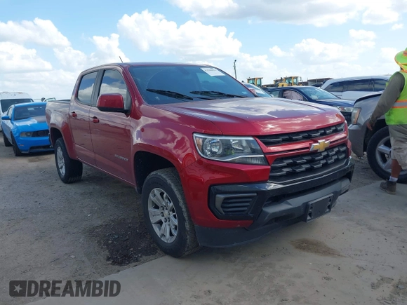 2021 Chevrolet Colorado 2WD LT with VIN 1GCGSCEN2M1125953, listed as a IAAI auction lot 42508823 with 106,215 mi miles and . Bid and sale history available at DreamBid. Image 1.