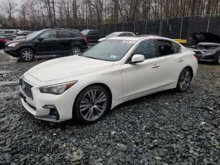 2021 Infiniti Q50 3.0t SIGNATURE EDITION with VIN JN1EV7CR7MM753861, listed as a Copart auction lot 48654714 with 24,709 mi miles and Salvage Title. Bid and sale history available at carsss.com. Image 1.
