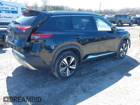 2021 Nissan Rogue Platinum with VIN JN8AT3DD4MW303574, listed as a IAAI auction lot 41868618 with 60,382 mi miles. Bid and sale history available at carsss.com. Image 4.