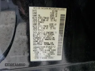 2008 Nissan Titan XE with VIN 1N6AA07DX8N354372, listed as a Copart auction lot 48017605 with 149,382 mi miles and Salvage Title. Bid and sale history available at carsss.com. Image 12.